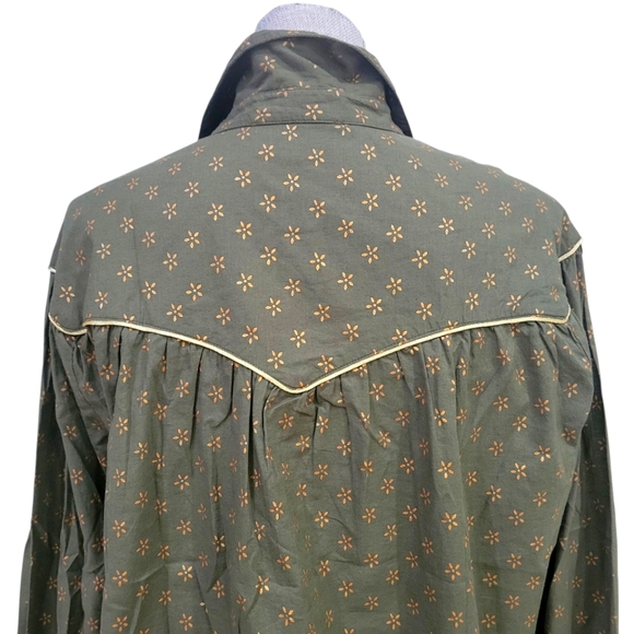 THE GREAT Westerner Cotton Top Army Green w/Gold Stamp Lightweight Size 2 Med - Picture 4 of 13